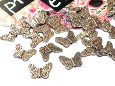 Thumbnail: Metal Butterfly Bead 11x15mm - Bright Silver or Antique Silver - Pack of 10