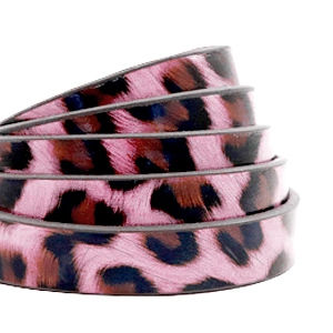 Thumbnail: 1M Flat Faux Leather Flat Cord 10mm - Animal Print - Choice of Colours
