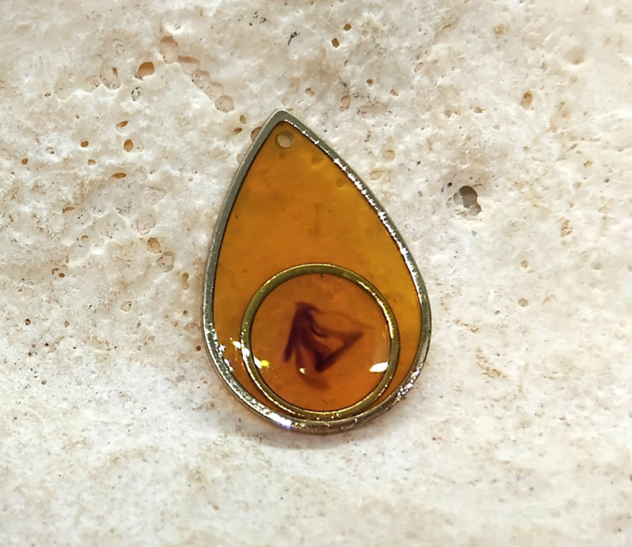 Thumbnail: Resin & Alloy Pendants - Goldenrod - Choice of Design - Pack of 2