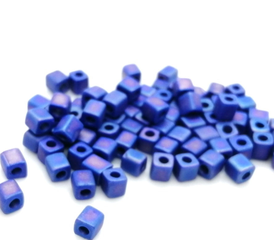 Thumbnail: Glass Cube Beads 4mm - Choice of Colours - Pack of 25