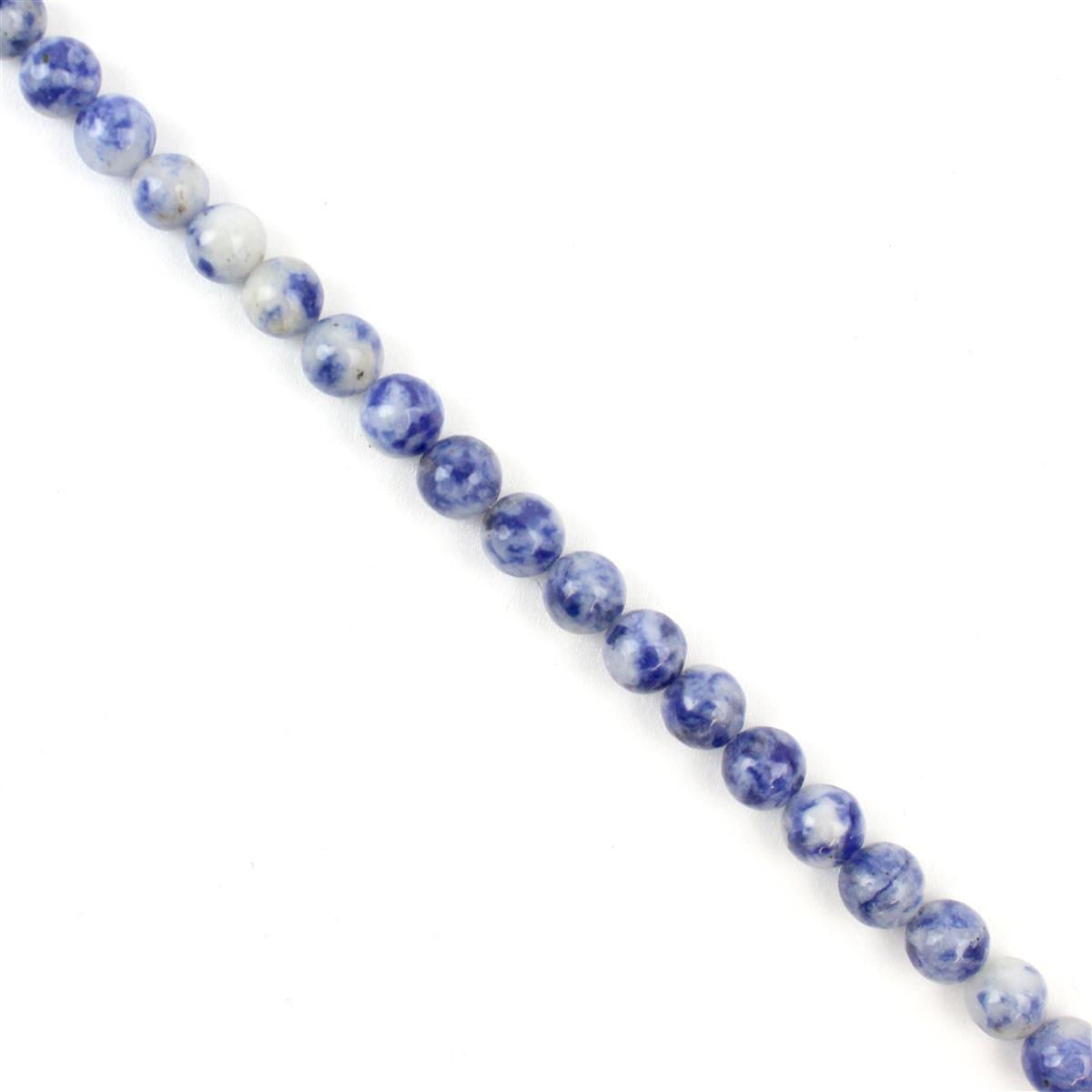 90cts Blue Jasper Plain Rounds Approx 6mm, 38cm strand