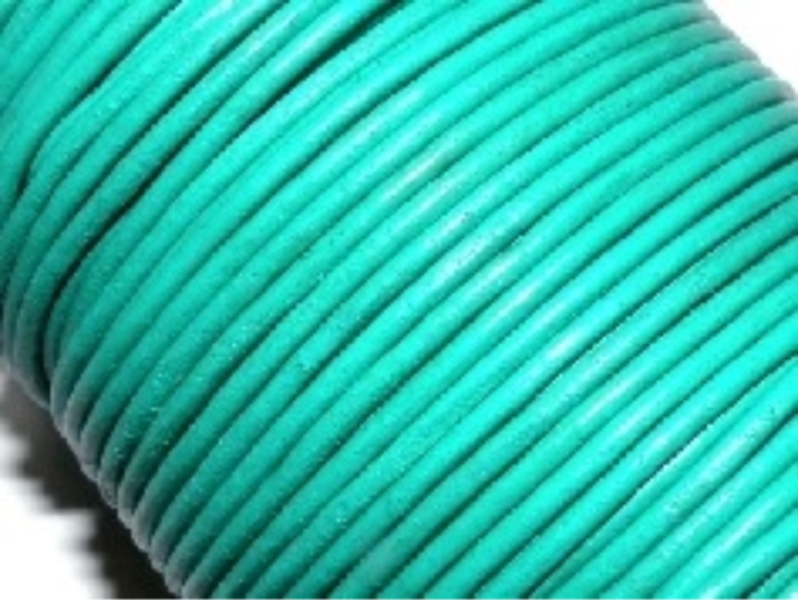 Thumbnail: 1M DQ European Round Leather Cord 2mm - Blues/Greens
