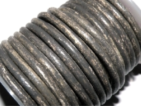 Thumbnail: 1M DQ European Round Leather Cord 3mm - Choice of Colours