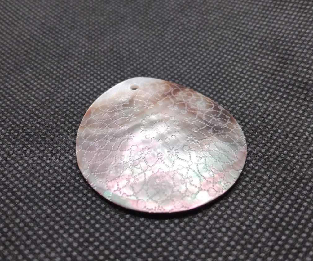 Patterned Abalone Shell Pendant 45mm