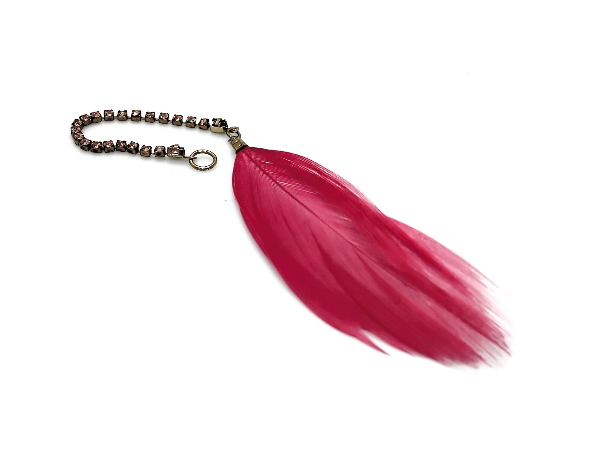 Feather Pendant on Rhinestone Chain