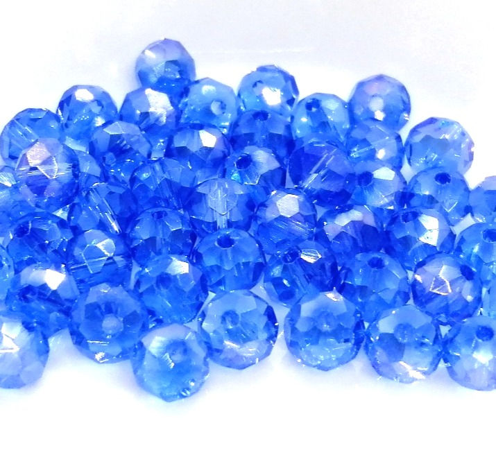 Thumbnail: Electroplate Glass Faceted Rondelle Beads 5x6mm - Choice of Colours - Pack of 40