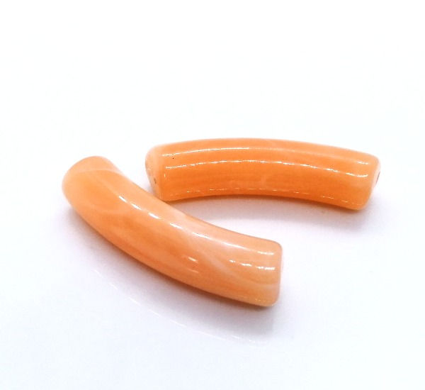 Thumbnail: Imitation Gemstone Curved Tube Beads 32mm - Choice of Colours