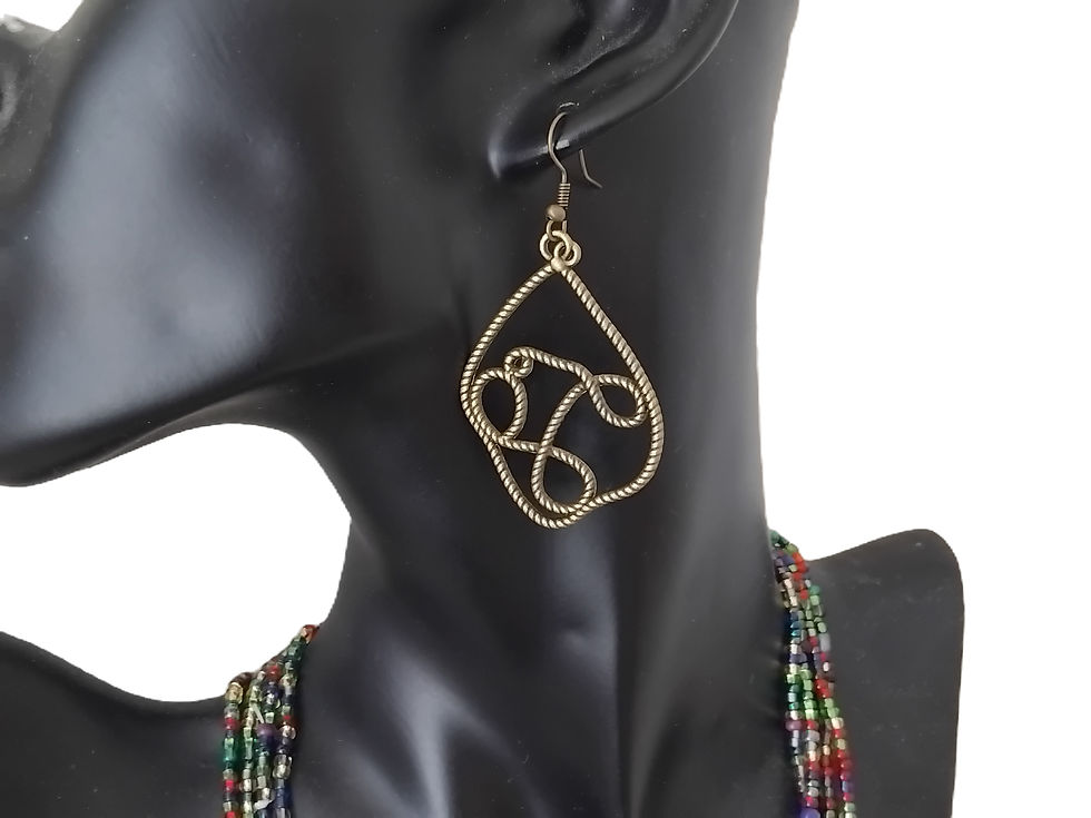 Thumbnail: Large Metal Wrap Pendant 46mm - Bronze - Pack of 2