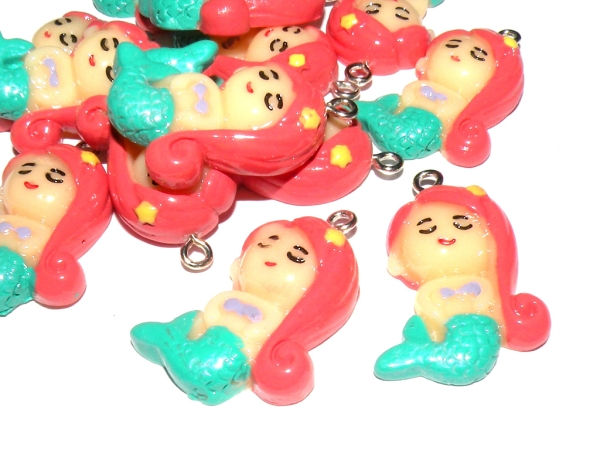 Large Resin Mermaid Charms - Pack of 2