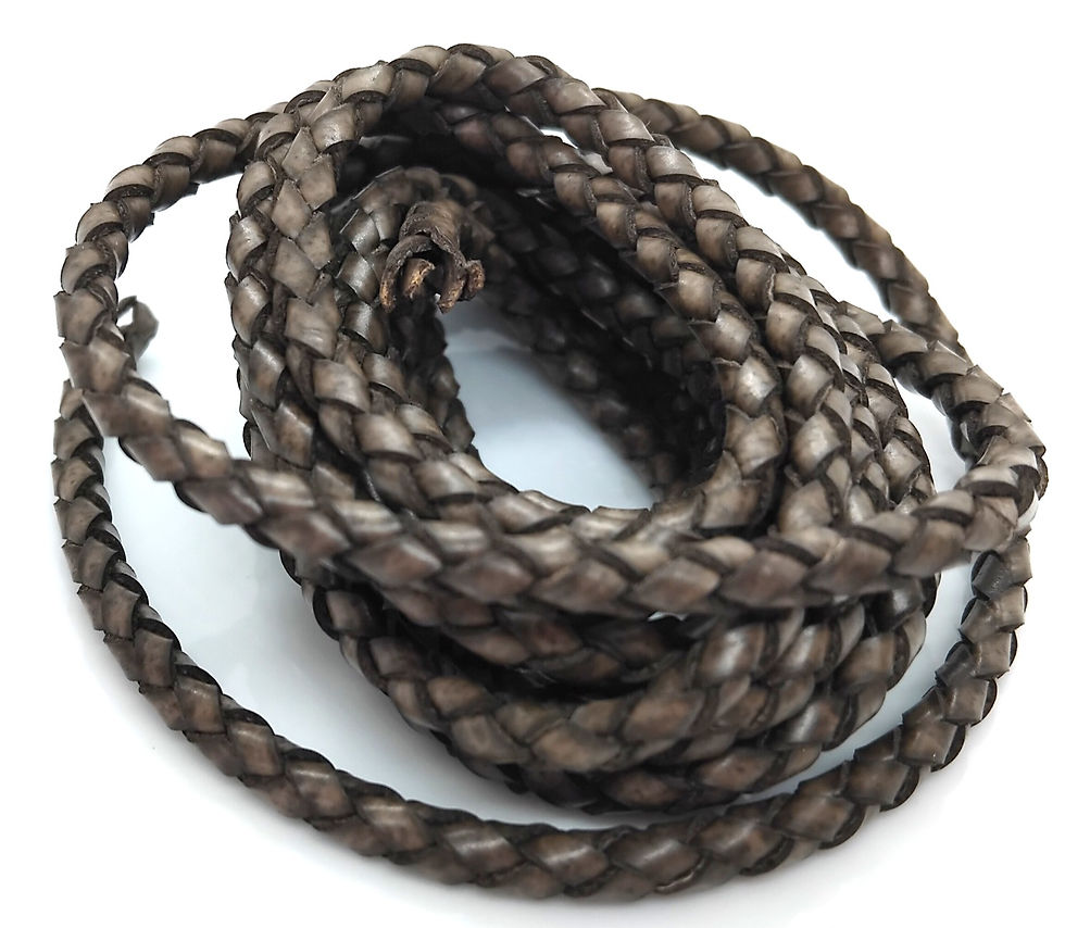 Thumbnail: 1M Premium European Faux Braided Leather Cord - 4mm