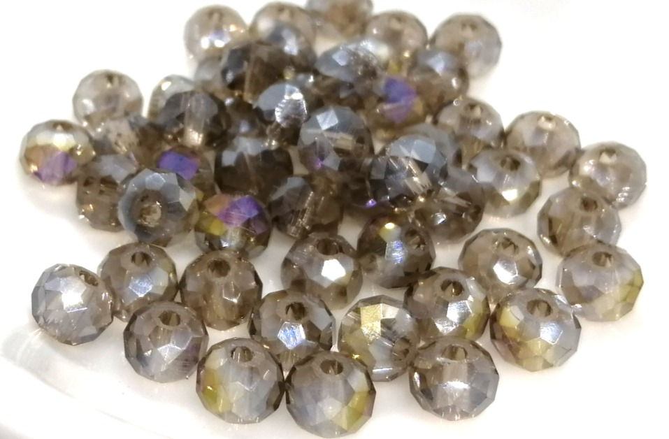 Thumbnail: Electroplate Glass Faceted Rondelle Beads 5x6mm - Choice of Colours - Pack of 40