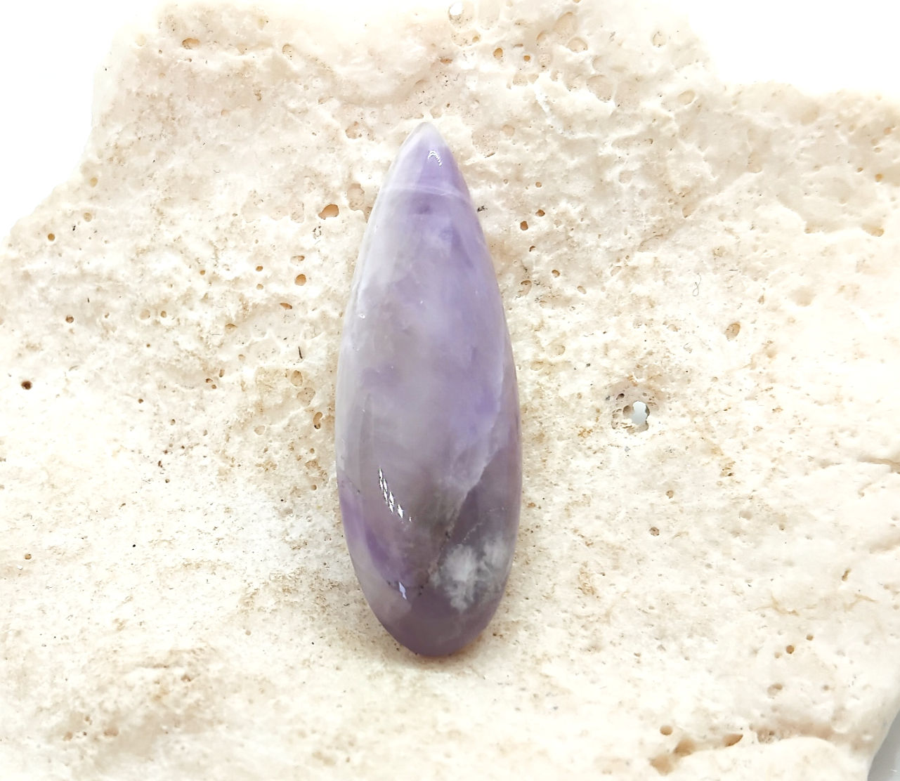 10cts Amethyst Long Drop Cabochon Approx 40x14mm