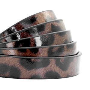 Thumbnail: 1M Flat Faux Leather Flat Cord 10mm - Animal Print - Choice of Colours