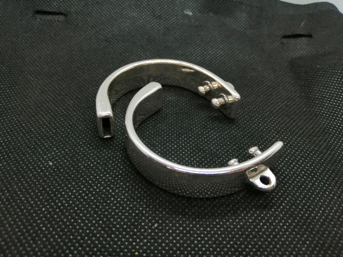 Metal Bangle Bar with Charm Loop for 10mm Leather Cord