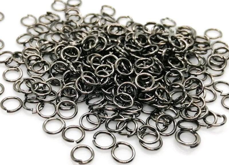 Thumbnail: 22 Gauge Open Jump Rings - 5mm - Silver or Black