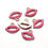 Thumbnail: Large Enamelled Pink Lips Charm/Pendant - Pack of 2