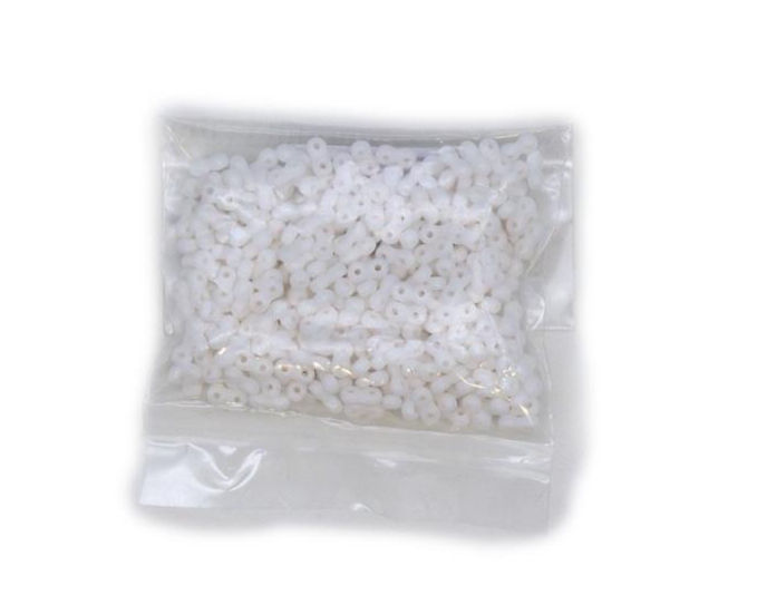 Czech Infinity Beads, Alabaster 3x6mm (25g) - PWNM47