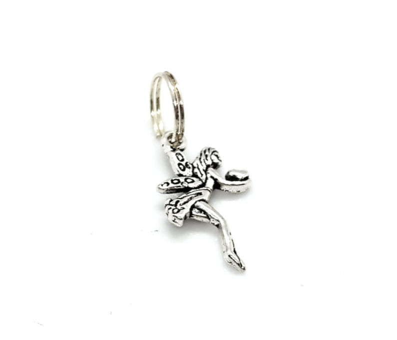 Tibetan Style Metal Charm - Fairy - Antique Silver