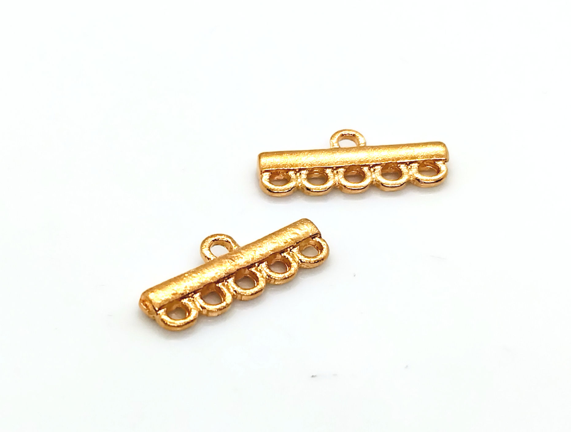 5 Strand End Fitting - Bright Gold - Pack of 2
