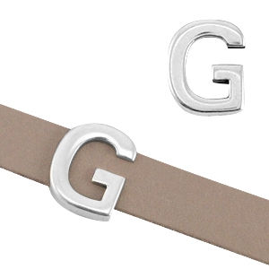 Thumbnail: DQ Letter Slider Beads - Choice of Letters - 10.3x2.3mm Hole - Antique Silver