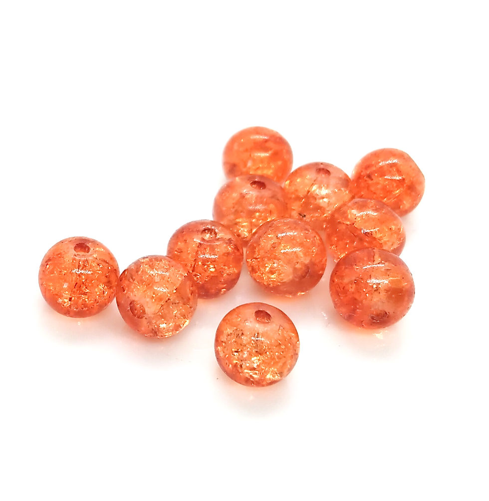 Thumbnail: Crackle Glass Round Beads 8mm - Choice of Colours - Pack of 20