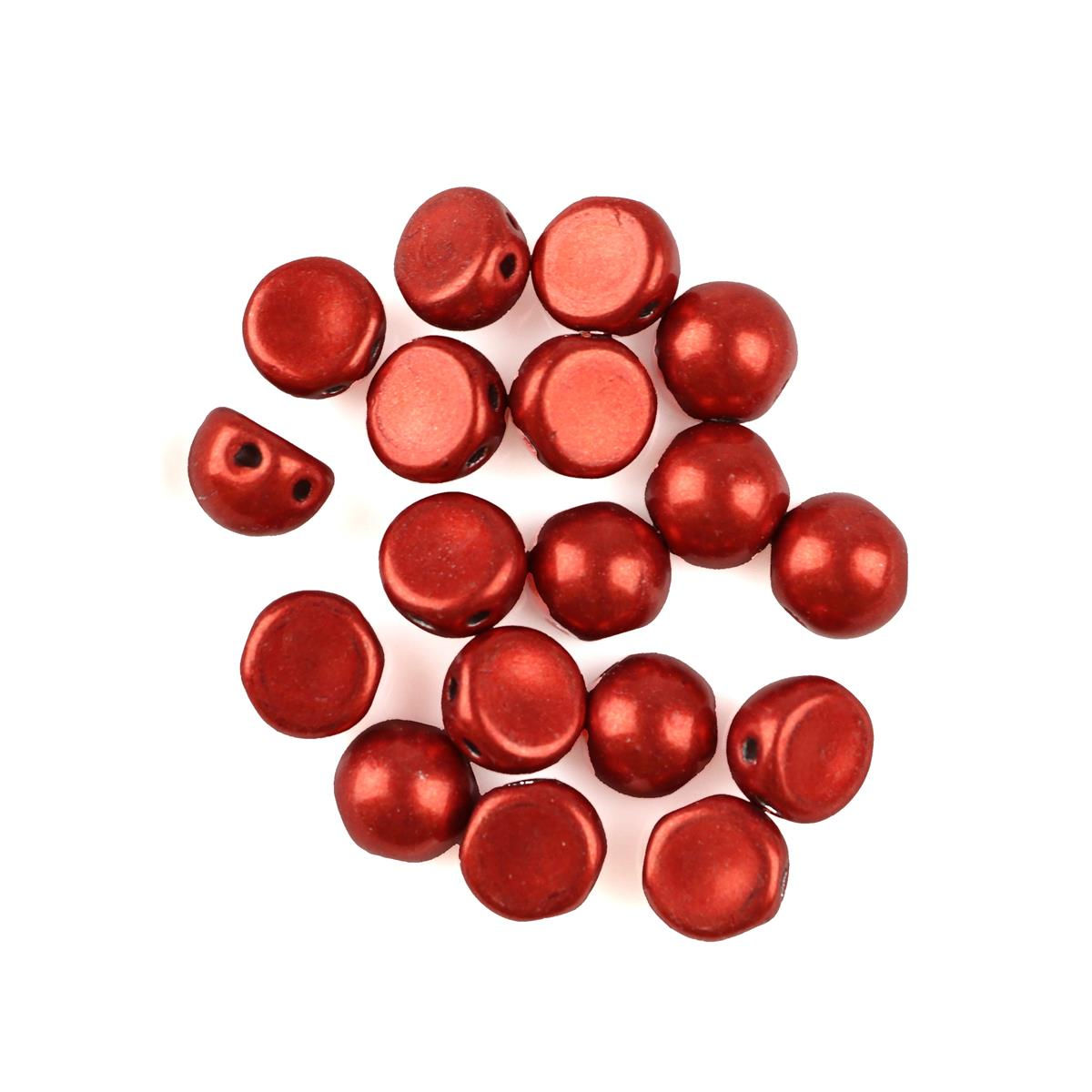 Czechmates Cabochon - Saturated Metallic Aurora Red, 7mm - Pack of 19
