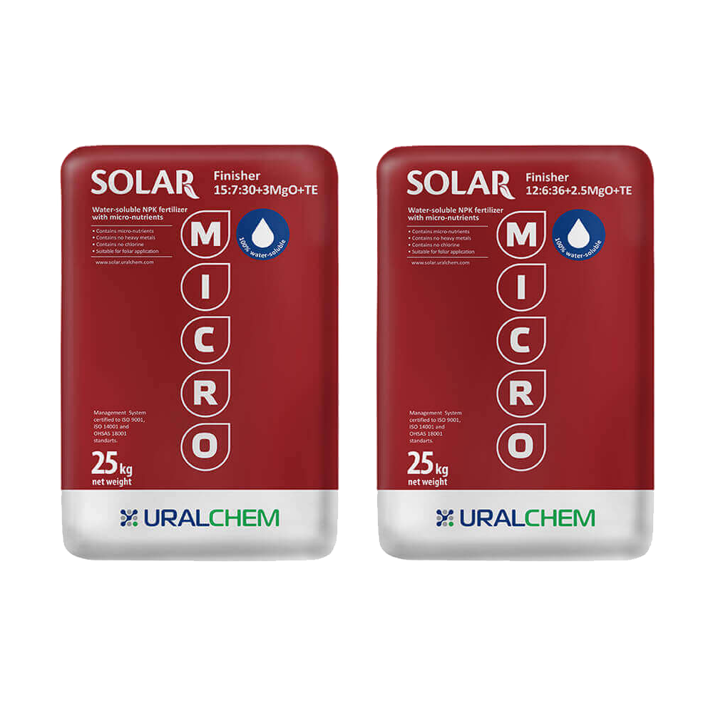 NPK WATER-SOLUBLE FINISHER -  15:7:30+3MgO+TE, 12:6:36+2.5MgO+TE