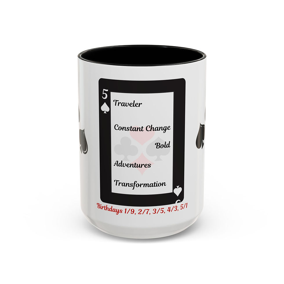Thumbnail: Coffee & Cards Coffee Mug (11, 15oz) 5 of Spades