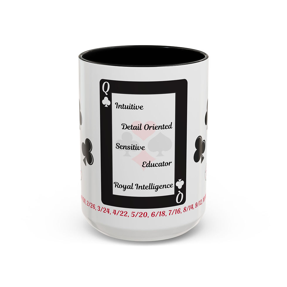Thumbnail: Coffee & Cards Coffee Mug (11, 15oz) Queen of Clubs