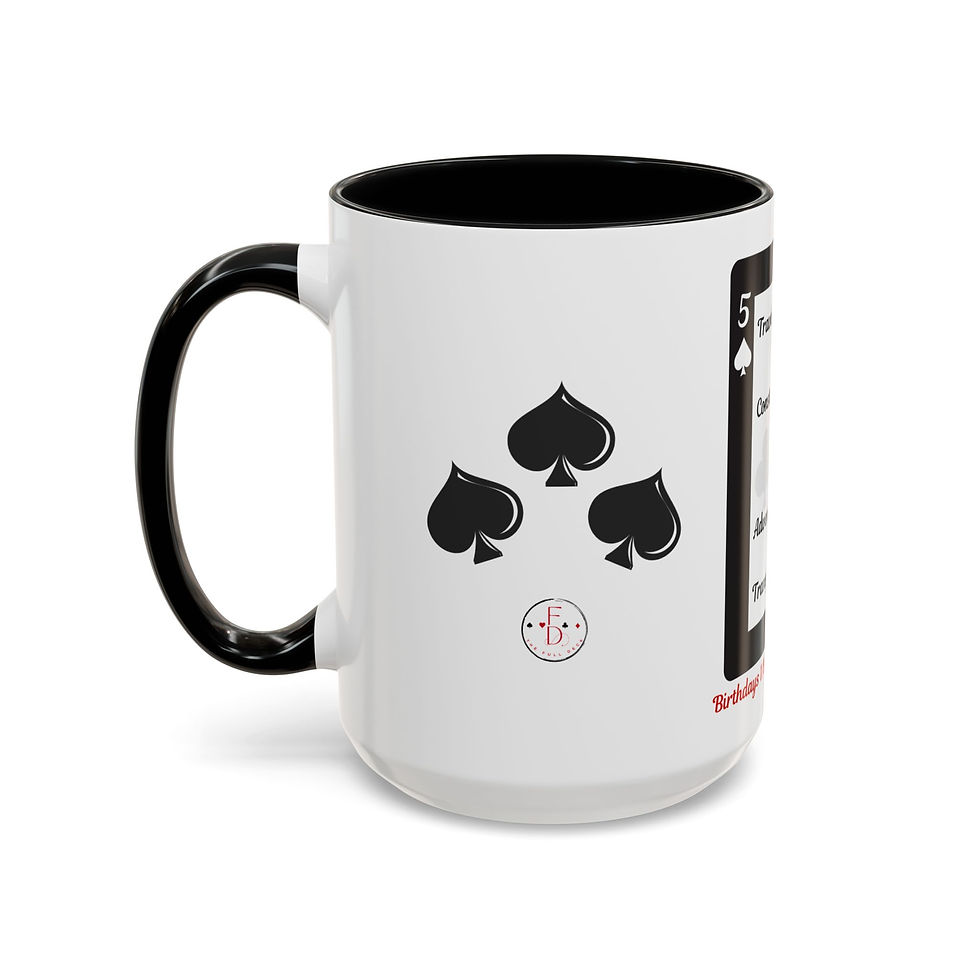 Thumbnail: Coffee & Cards Coffee Mug (11, 15oz) 5 of Spades