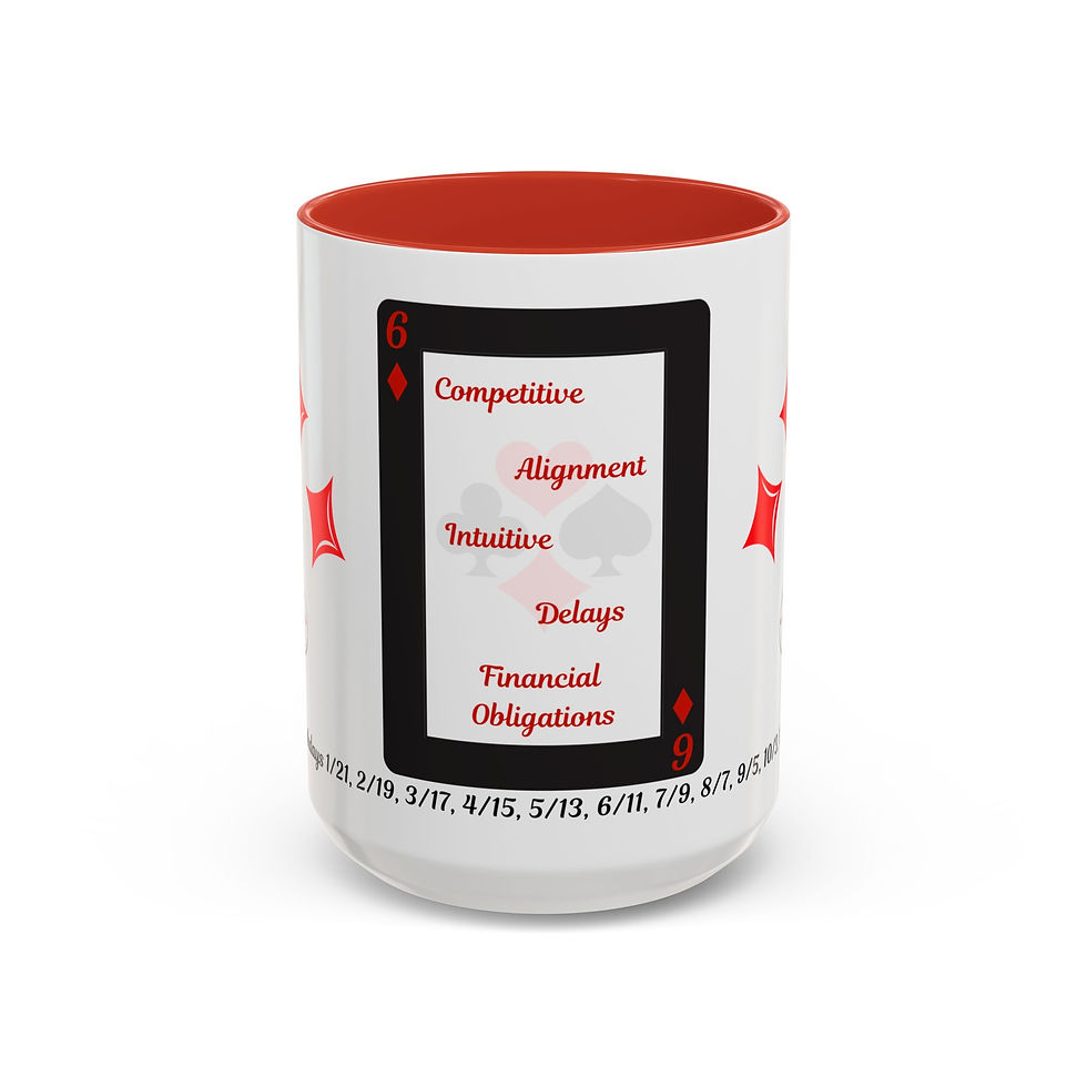 Thumbnail: Coffee & Cards Coffee Mug (11, 15oz) 6 of Diamonds
