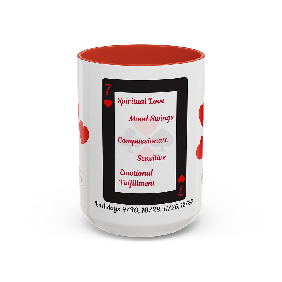 Thumbnail: Coffee & Cards Coffee Mug (11, 15oz) 7 of Hearts