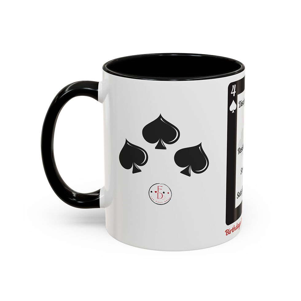 Thumbnail: Coffee & Cards Mug (11, 15oz) 4 of Spades