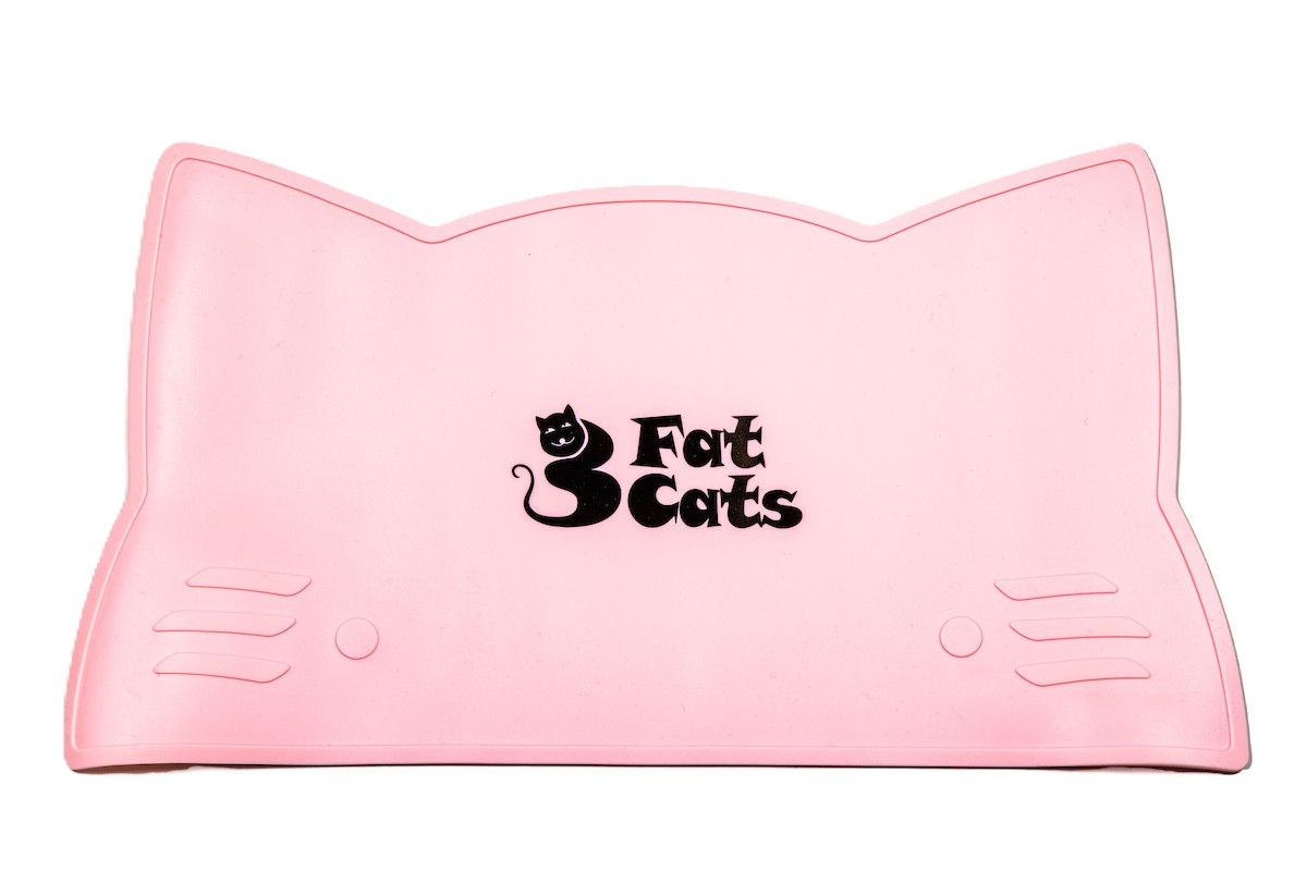 CAT HEAD PET FOOD MAT - PINK