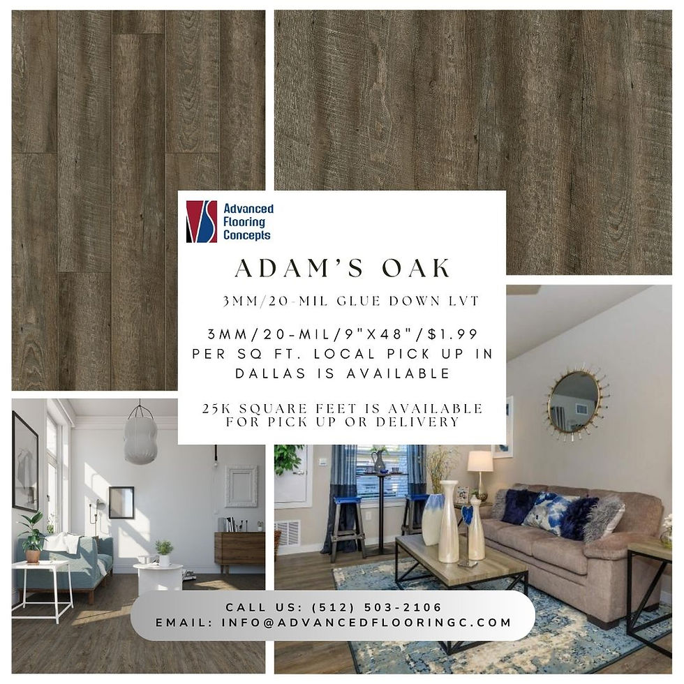 Adam's Oak Glue Down LVT Advanced Flooring Co