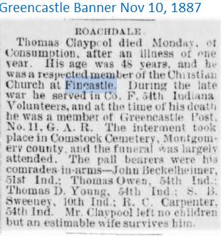 Greencaastle Banner Nov 10 1887 Fincastl