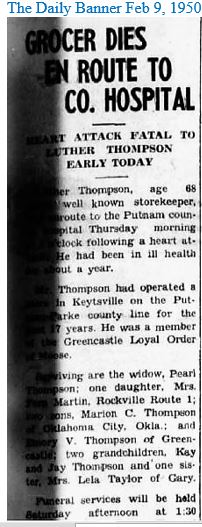 TDB Feb 9 1950 Thompson dies en route to