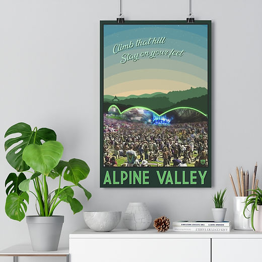 スティービーレイヴォーン　ラストライブポスター　ALPINE VALLY 額入りバンドポスター スティーヴィー・レイ・ヴォーン MAY 1 1986