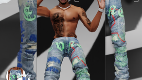 EVAE - STACKED DENIM PANTS