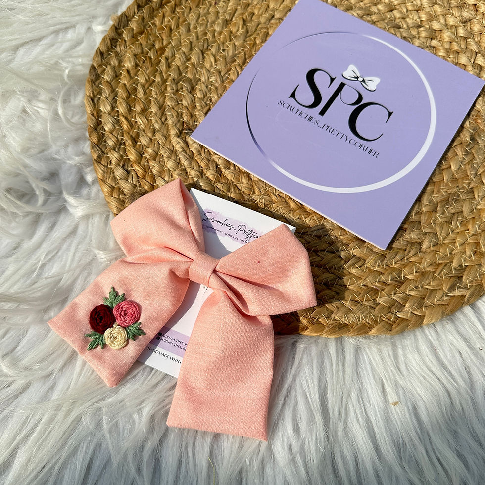 Thumbnail: MINI PIGTAIL EMBROIDERY BOWS