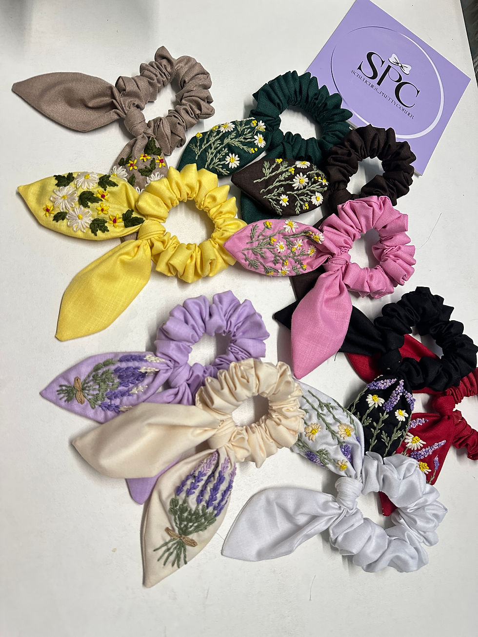 Thumbnail: BABYDAISY~EMBROIDERY SCRUNCHIES