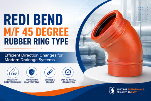 REDI Bend M/F 45 Degree Rubber Ring Type: Efficient Direction Changes for Modern Drainage Systems