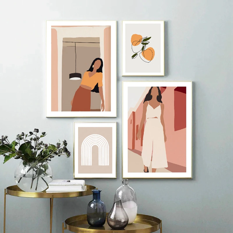 Miniaturebillede: Abstract Nordic Minimalist Canvas Wall Art 