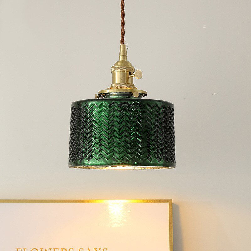Miniaturebillede: green glass ceiling light