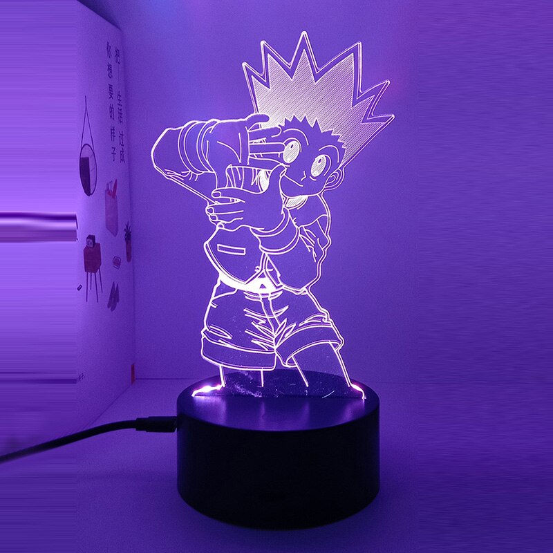 Miniaturebillede:  Kurapika 3D LED Lamp Anime Figure Night Lights Birthday Gift