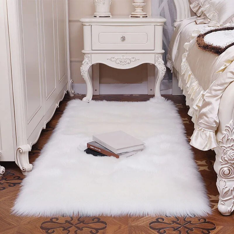 Miniaturebillede: Fluffy Rugs Large Shaggy Rug Bedroom Living Room Anti Slip Soft Carpet 