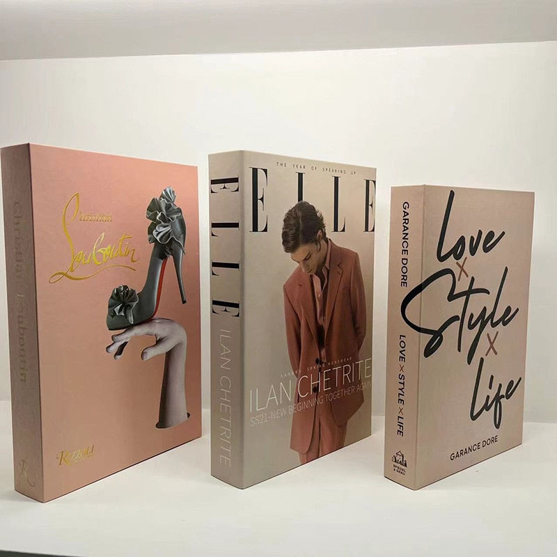 Miniaturebillede: 3pcs/Set Fashion Decorative Books Fake Books for Decoration