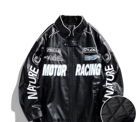 leather hip hop jacket harley davidson vintage jacket