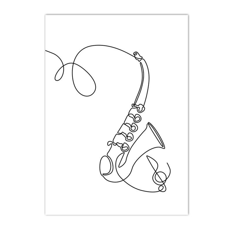 Thumbnail: Piano Line Drawing Wall Art 