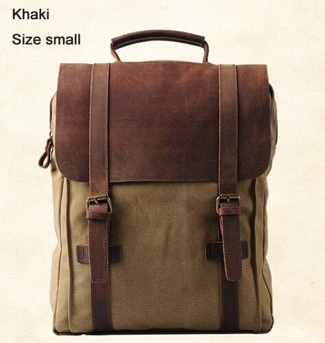 Miniaturebillede: Leather Canvas Backpack 